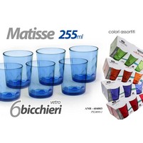 BICCHIERI MATISSE COLORATI CL.25 PZ.6