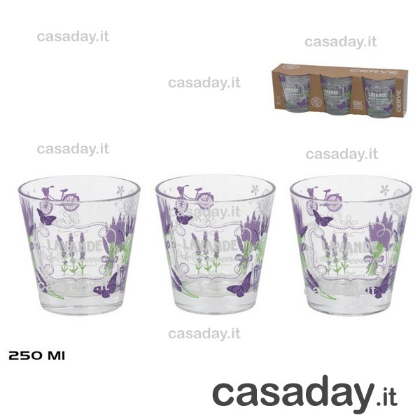 BICCHIERI LAVANDA CL.25 PZ.3 cerve