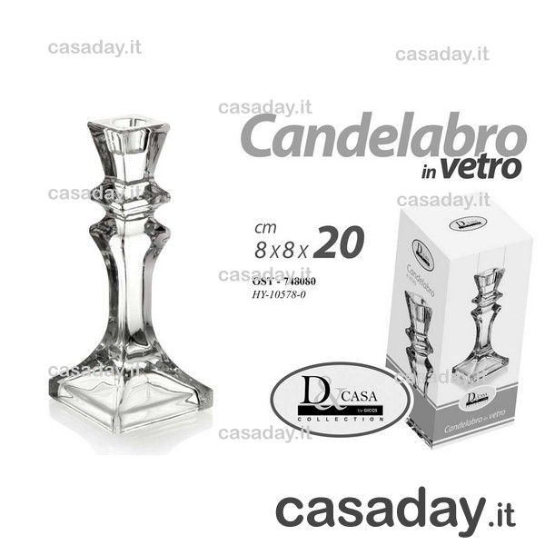 PORTACANDELA VETRO CM.20 