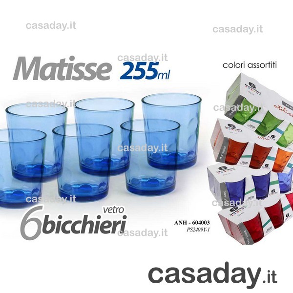 BICCHIERI MATISSE COLORATI CL.25 PZ.6 