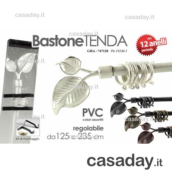 BASTONE X TENDE 125 -235 12 ANELLI 
