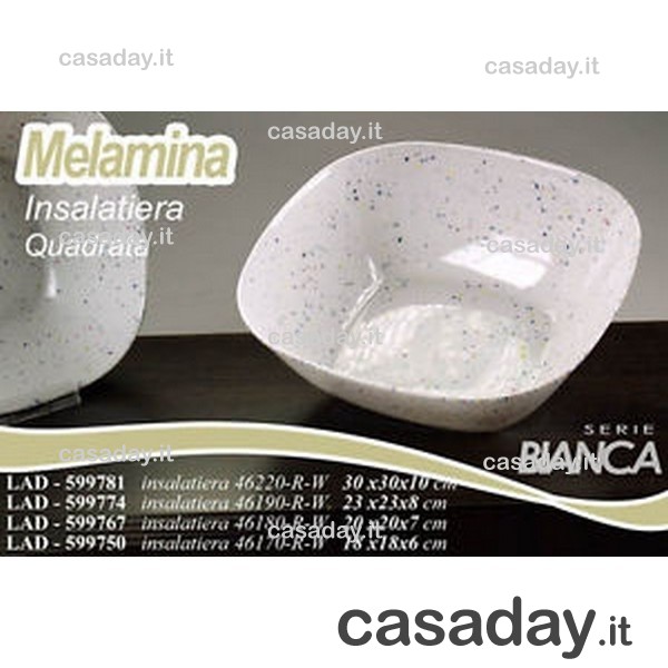INSALATIERA MELAMINA QUADRA CUORI CM.18-20 