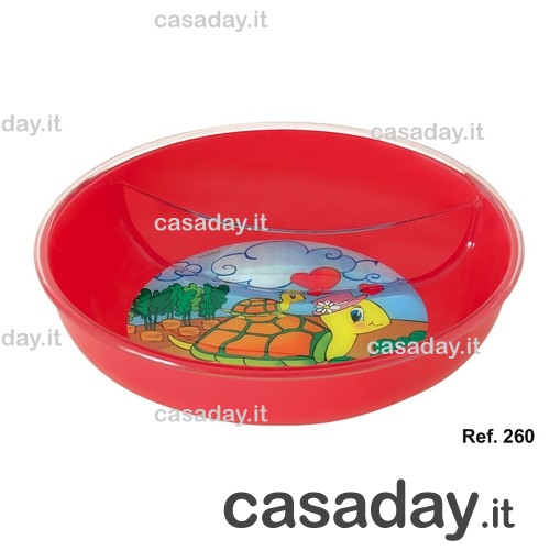 PIATTO PAPPA 2 SCOMPARTI  260 cosmoplast