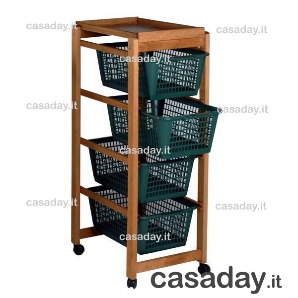 CARRELLO LEGNO LARA 4-PIANI STRETTO 