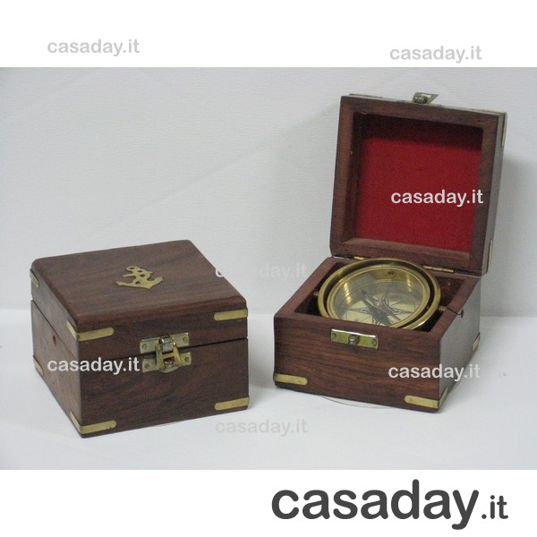 BUSSOLA OTTONE +SCAT.LEGNO  29902 