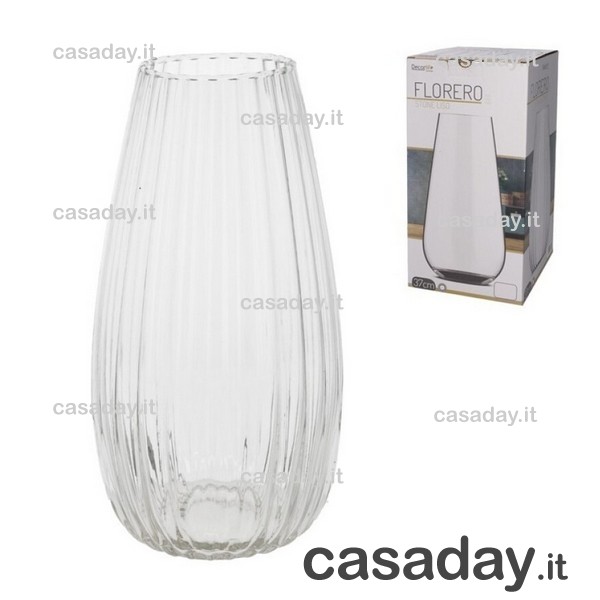 VASO VETRO SCANALATO CM.37 
