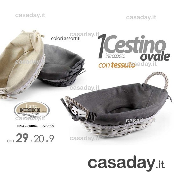 CESTINO PANE COUNTRY OVALE CM.25 