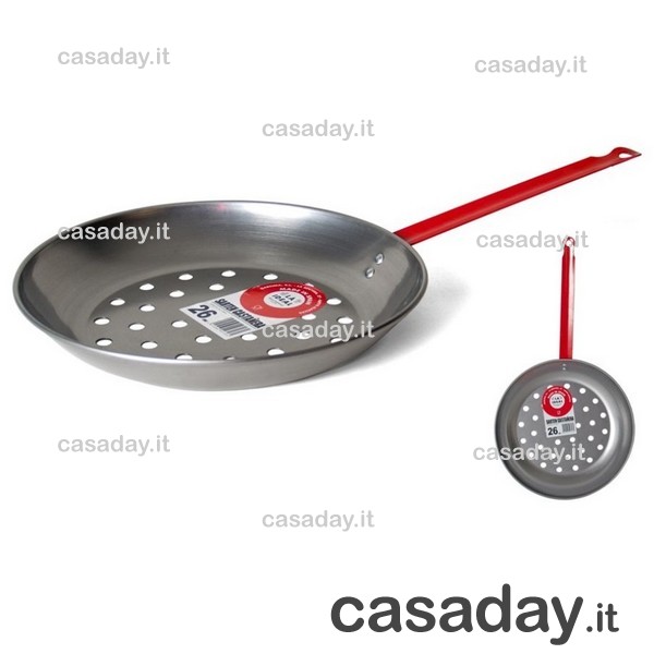 PADELLA CASTAGNE INOX M-ROSSO CM.26 
