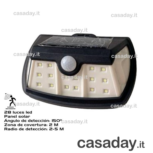 LAMPADA SOLARE DA PARETE 28 LED LAMPADA SOLARE DA PARETE 28 LED