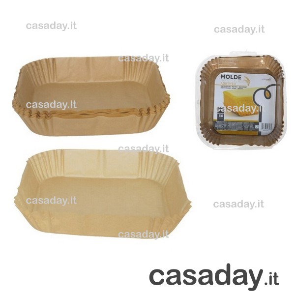 CONTENITORI QUADRATI CARTA FORNO PER FRIGGITRICE ARIA PZ.50 CM.20 