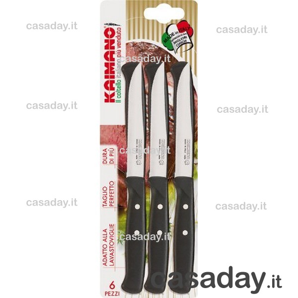 COLTELLI BISTECCA PZ.6 M-NERO BULLONATO kaimano