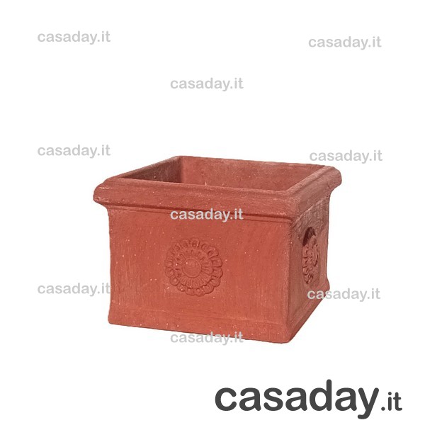 VASO COCCIO CUBO 15X15 SPAZZOLATO terrecotte toscane