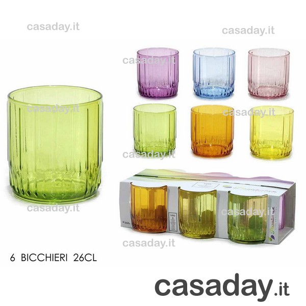 BICCHIERI LEIA CL.26 PZ.6 COLOR pasabahce