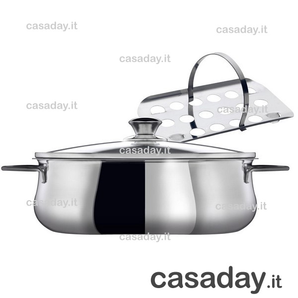 CASSERUOLA OVALE COPERCHIO+GRIGLIA CM 30 inoxriv