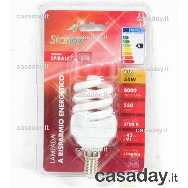 LAMPADINA RISPARMIO ENERGIA 15W 