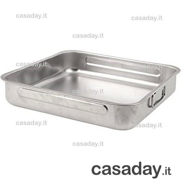 TEGLIA QUADRA CM.36X36 INOX-ANTIAD. steel pan