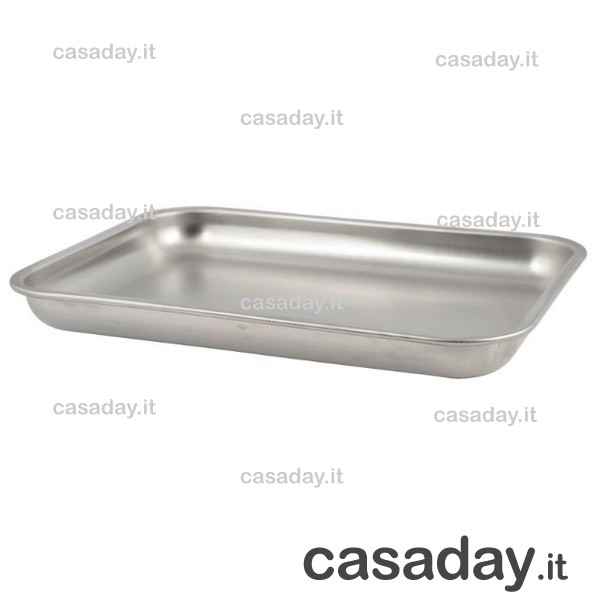 TEGLIA PIZZA INOX RETT.CM. 35X26 steel pan