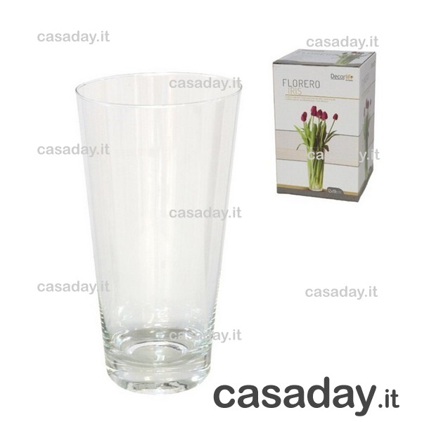 VASO VETRO FIORI CM.12 H.19 